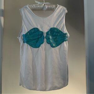 Mermaid Shell White Tank Top
